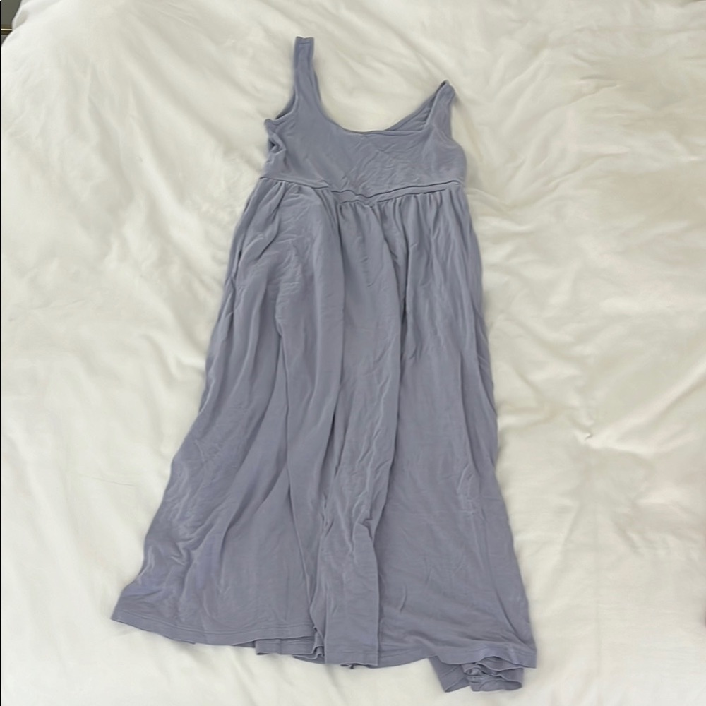 Aritzia Periwinkle low back midi dress
